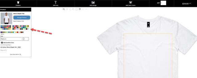 Where to select colors for t shirt printing