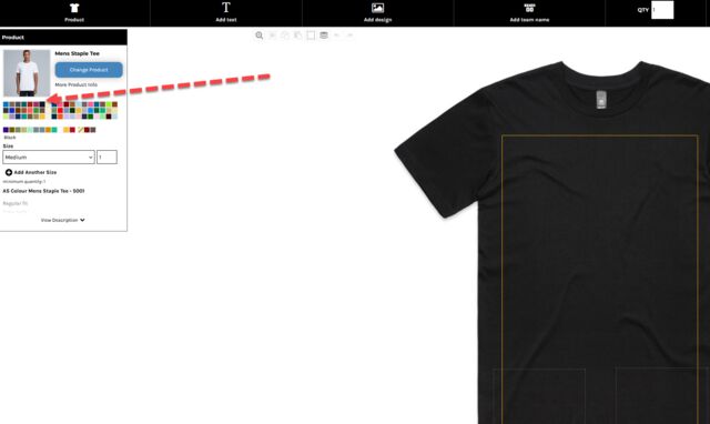 How to select color black for your t shirt to print on