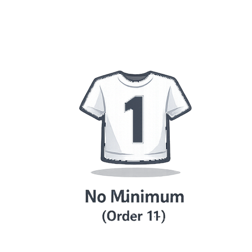 T shirt icon showing number one representing no minimum order custom t shirt printing in Brisbane