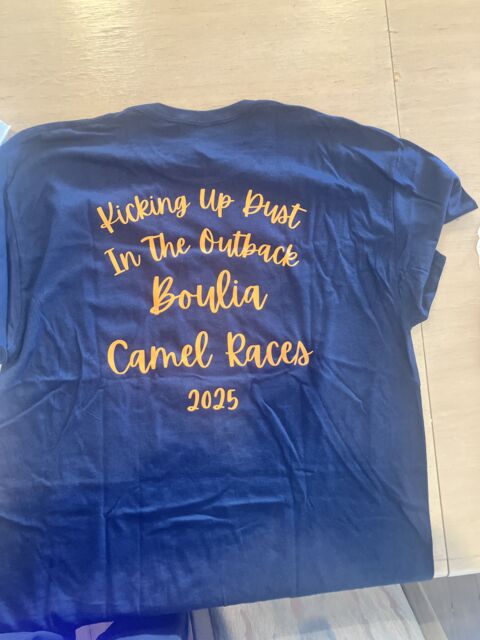 T shirt printed for Boulia camel races in QLD