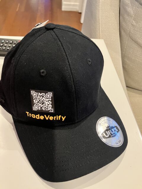 QR code DTF printed on right panel of cap
