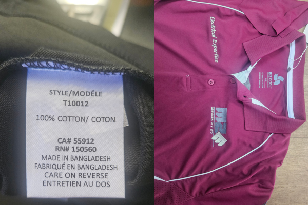 This image shows the basic information client sent in for us to design his event shirts