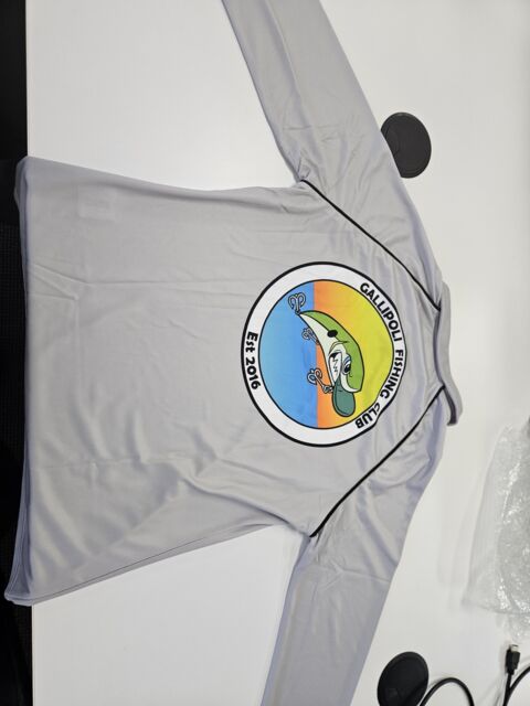 Mockup of the back of sublimated fishing shirts