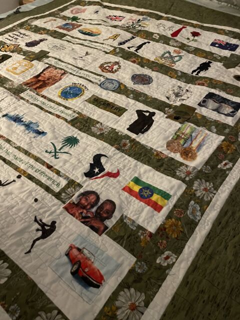 Brisbane memory quilt created from more than 80 printed photos symbols and messages