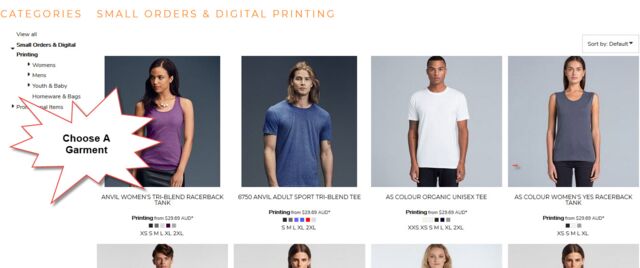 Are you in Hobart? Planning to do some t-shirt printin? First step is select your tshirt