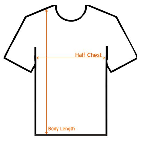 guide to mens sizes in Tee shirts