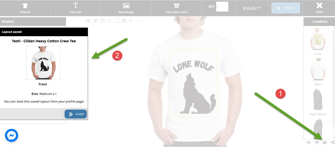 Design your own shirts in your customer account