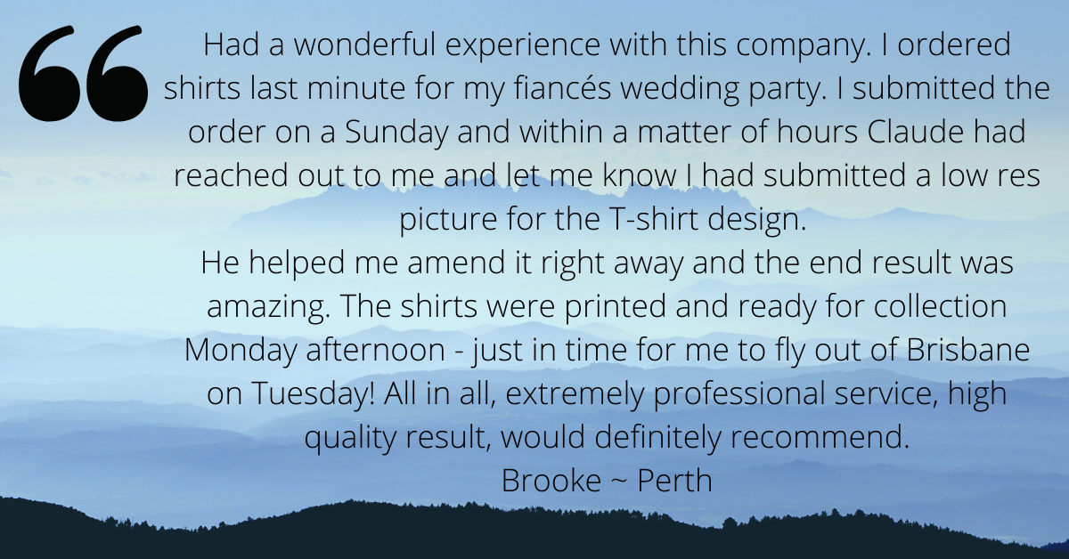 Custom shirts printed fast for Perth orders