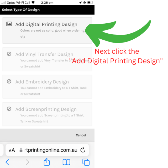 3rd step is select add design
