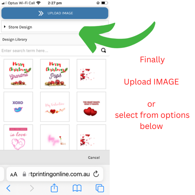 4th step is select upload