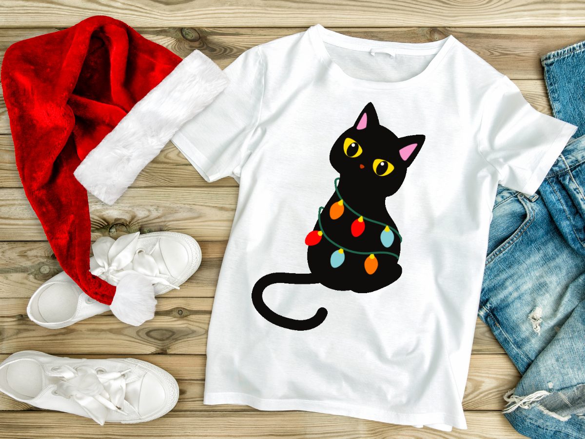 Print cat photos on Christmas shirts