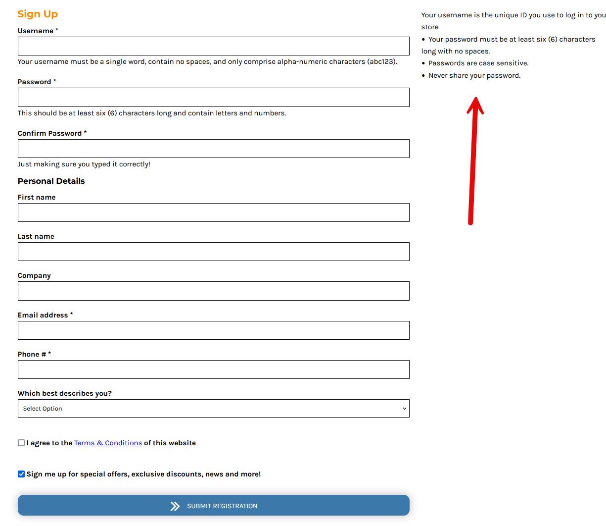 Steps to create your online account to print shirts